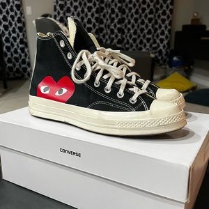 Comme des Garçons x Chuck Taylor All Star Hi 'Play' Sz 9